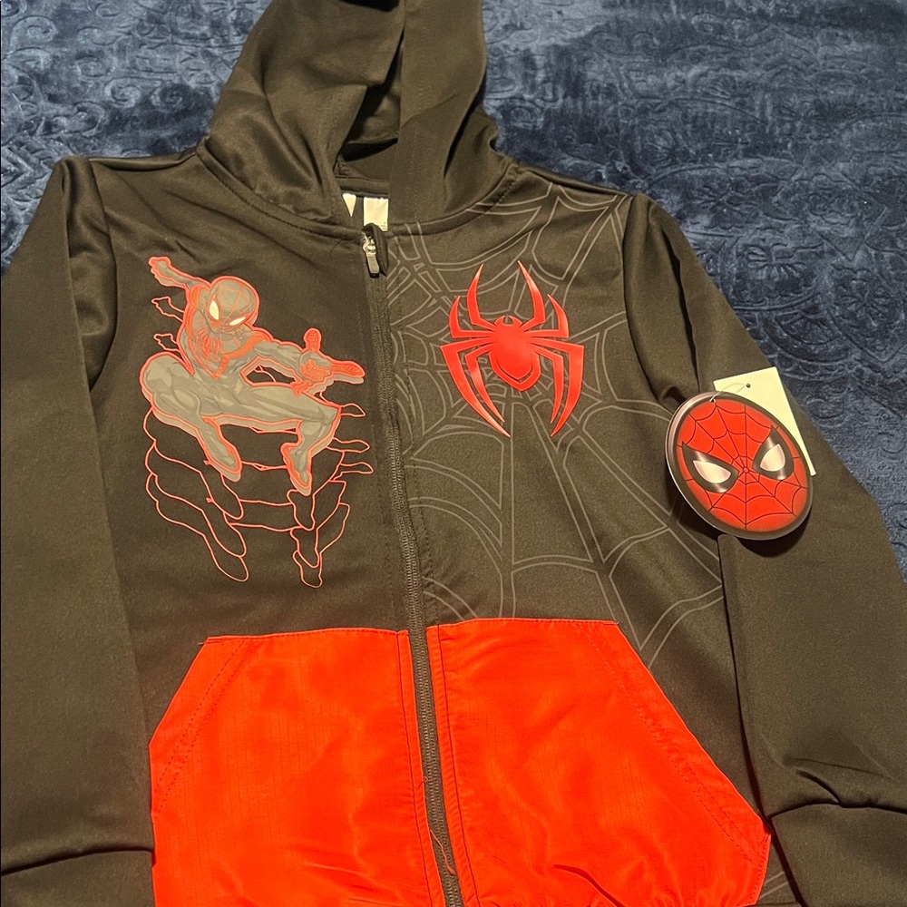 Marvel Spider-Themed Kids Costume Hoodie - Black and Red